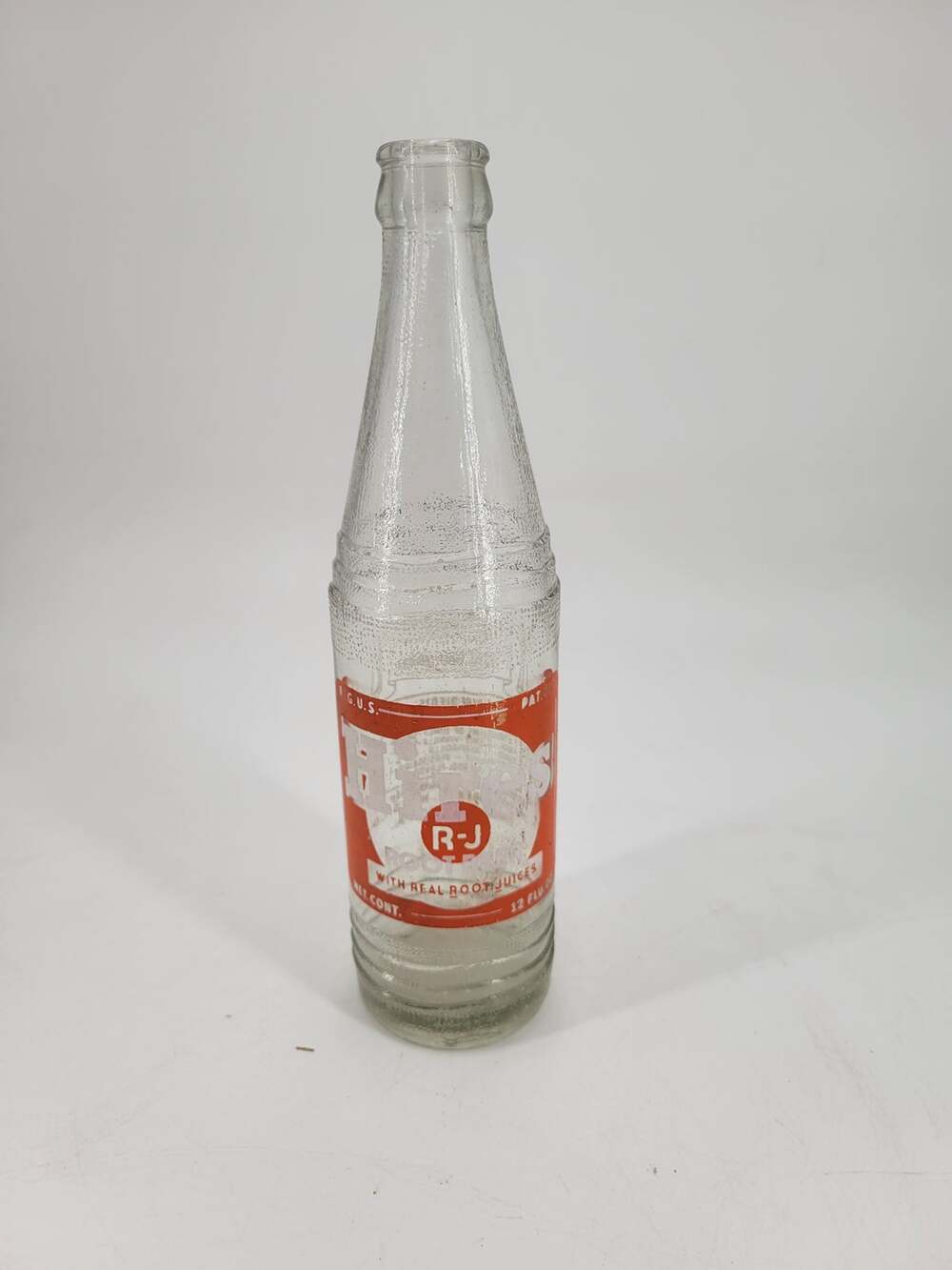 Vintage 40s 50s Hires R-J Root Beer Bottle 12oz ACL Soda Glass Philadelphia, PA